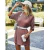 image:imageEkouaer Pajamas 2 Piece Lounge Sets Ribbed Knit Matching Outfits Tshirt Biker Shorts Sleepwear Loungewear SweatsuitsBurgundy