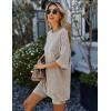 image:imageEkouaer Pajamas 2 Piece Lounge Sets Ribbed Knit Matching Outfits Tshirt Biker Shorts Sleepwear Loungewear SweatsuitsCamel