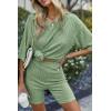 image:imageEkouaer Pajamas 2 Piece Lounge Sets Ribbed Knit Matching Outfits Tshirt Biker Shorts Sleepwear Loungewear SweatsuitsLight Green