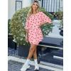image:imageEkouaer Pajamas 2 Piece Lounge Sets Ribbed Knit Matching Outfits Tshirt Biker Shorts Sleepwear Loungewear SweatsuitsPink Cherry