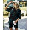 image:imageEkouaer Pajamas 2 Piece Lounge Sets Ribbed Knit Matching Outfits Tshirt Biker Shorts Sleepwear Loungewear SweatsuitsTiedyeblackgreen