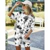 image:imageEkouaer Pajamas 2 Piece Lounge Sets Ribbed Knit Matching Outfits Tshirt Biker Shorts Sleepwear Loungewear SweatsuitsTiedyeblackwhite