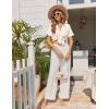 image:imageEkouaer Pajamas Set for Women Button Down Pjs Lounge Sets Ruffle Short Sleeve Sleepwear Cute LoungewearBeige Cherry