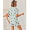 image:imageEkouaer Pajamas Set for Women Button Down Pjs Lounge Sets Ruffle Short Sleeve Sleepwear Cute LoungewearGreen Cocktail Glass