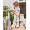 image:imageEkouaer Pajamas Set for Women Button Down Pjs Lounge Sets Ruffle Short Sleeve Sleepwear Cute LoungewearPink Bow