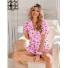 image:imageEkouaer Pajamas Set for Women Button Down Pjs Lounge Sets Ruffle Short Sleeve Sleepwear Cute LoungewearPink Cherry