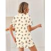 image:imageEkouaer Pajamas Set for Women Button Down Pjs Lounge Sets Ruffle Short Sleeve Sleepwear Cute LoungewearYellow Butterfly