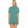 image:imageEkouaer Pajamas Set for Women Short Sleeve Sleepwear Button Down Pjs Soft 2 Piece Lounge Sets XSXXXLAqua Green