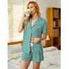 image:imageEkouaer Pajamas Set for Women Short Sleeve Sleepwear Button Down Pjs Soft 2 Piece Lounge Sets XSXXXLAqua Green