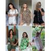 image:imageEkouaer Pajamas Set for Women Short Sleeve Sleepwear Button Down Pjs Soft 2 Piece Lounge Sets XSXXXLArmy Green