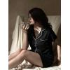 image:imageEkouaer Pajamas Set for Women Short Sleeve Sleepwear Button Down Pjs Soft 2 Piece Lounge Sets XSXXXLBlack