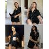 image:imageEkouaer Pajamas Set for Women Short Sleeve Sleepwear Button Down Pjs Soft 2 Piece Lounge Sets XSXXXLBlack