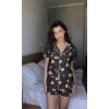 image:imageEkouaer Pajamas Set for Women Short Sleeve Sleepwear Button Down Pjs Soft 2 Piece Lounge Sets XSXXXLBlack With Pink Hearts
