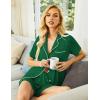 image:imageEkouaer Pajamas Set for Women Short Sleeve Sleepwear Button Down Pjs Soft 2 Piece Lounge Sets XSXXXLBright Green
