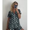 image:imageEkouaer Pajamas Set for Women Short Sleeve Sleepwear Button Down Pjs Soft 2 Piece Lounge Sets XSXXXLGray Star Print