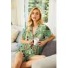 image:imageEkouaer Pajamas Set for Women Short Sleeve Sleepwear Button Down Pjs Soft 2 Piece Lounge Sets XSXXXLGreen Cat Print