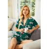 image:imageEkouaer Pajamas Set for Women Short Sleeve Sleepwear Button Down Pjs Soft 2 Piece Lounge Sets XSXXXLGreen Tiger Print