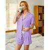 image:imageEkouaer Pajamas Set for Women Short Sleeve Sleepwear Button Down Pjs Soft 2 Piece Lounge Sets XSXXXLLavender