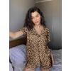image:imageEkouaer Pajamas Set for Women Short Sleeve Sleepwear Button Down Pjs Soft 2 Piece Lounge Sets XSXXXLLeopard