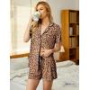 image:imageEkouaer Pajamas Set for Women Short Sleeve Sleepwear Button Down Pjs Soft 2 Piece Lounge Sets XSXXXLLeopard
