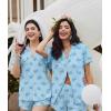 image:imageEkouaer Pajamas Set for Women Short Sleeve Sleepwear Button Down Pjs Soft 2 Piece Lounge Sets XSXXXLLight Blue Bows