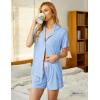 image:imageEkouaer Pajamas Set for Women Short Sleeve Sleepwear Button Down Pjs Soft 2 Piece Lounge Sets XSXXXLLight Sky Blue