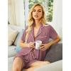 image:imageEkouaer Pajamas Set for Women Short Sleeve Sleepwear Button Down Pjs Soft 2 Piece Lounge Sets XSXXXLMauve