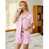 image:imageEkouaer Pajamas Set for Women Short Sleeve Sleepwear Button Down Pjs Soft 2 Piece Lounge Sets XSXXXLMisty Rose