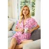 image:imageEkouaer Pajamas Set for Women Short Sleeve Sleepwear Button Down Pjs Soft 2 Piece Lounge Sets XSXXXLPink Bow Print