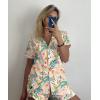 image:imageEkouaer Pajamas Set for Women Short Sleeve Sleepwear Button Down Pjs Soft 2 Piece Lounge Sets XSXXXLPink Floral Print