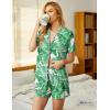 image:imageEkouaer Pajamas Set for Women Short Sleeve Sleepwear Button Down Pjs Soft 2 Piece Lounge Sets XSXXXLPink Leaves