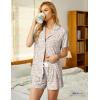 image:imageEkouaer Pajamas Set for Women Short Sleeve Sleepwear Button Down Pjs Soft 2 Piece Lounge Sets XSXXXLPink Leopard