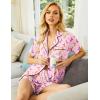 image:imageEkouaer Pajamas Set for Women Short Sleeve Sleepwear Button Down Pjs Soft 2 Piece Lounge Sets XSXXXLPink With Boot Print