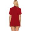 image:imageEkouaer Pajamas Set for Women Short Sleeve Sleepwear Button Down Pjs Soft 2 Piece Lounge Sets XSXXXLRed