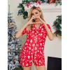 image:imageEkouaer Pajamas Set for Women Short Sleeve Sleepwear Button Down Pjs Soft 2 Piece Lounge Sets XSXXXLRed Christmas Pattern