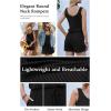 image:imageEkouaer Rompers for Women Summer 2026 Casual Sleeveless Scoop Neck Tank Top Ribbed Short Jumpsuits Romper with PocketsBlack