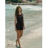 image:imageEkouaer Rompers for Women Summer 2026 Casual Sleeveless Scoop Neck Tank Top Ribbed Short Jumpsuits Romper with PocketsBlack