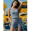 image:imageEkouaer Rompers for Women Summer 2026 Casual Sleeveless Scoop Neck Tank Top Ribbed Short Jumpsuits Romper with PocketsDark Blue