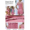 image:imageEkouaer Rompers for Women Summer 2026 Casual Sleeveless Scoop Neck Tank Top Ribbed Short Jumpsuits Romper with PocketsHot Pink