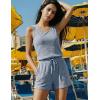 image:imageEkouaer Rompers for Women Summer 2026 Casual Sleeveless Scoop Neck Tank Top Ribbed Short Jumpsuits Romper with PocketsLight Blue