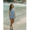 image:imageEkouaer Rompers for Women Summer 2026 Casual Sleeveless Scoop Neck Tank Top Ribbed Short Jumpsuits Romper with PocketsLight Blue