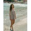 image:imageEkouaer Rompers for Women Summer 2026 Casual Sleeveless Scoop Neck Tank Top Ribbed Short Jumpsuits Romper with PocketsLight Khaki