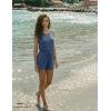 image:imageEkouaer Rompers for Women Summer 2026 Casual Sleeveless Scoop Neck Tank Top Ribbed Short Jumpsuits Romper with PocketsNavy Blue