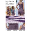 image:imageEkouaer Rompers for Women Summer 2026 Casual Sleeveless Scoop Neck Tank Top Ribbed Short Jumpsuits Romper with PocketsPurple