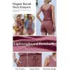 image:imageEkouaer Rompers for Women Summer 2026 Casual Sleeveless Scoop Neck Tank Top Ribbed Short Jumpsuits Romper with PocketsRed