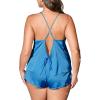 image:imageEkouaer Silk Pajamas Set for Women Satin Backless Lingerie Pjs Cami Top and Shorts NightwearBlue
