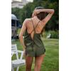 image:imageEkouaer Silk Pajamas Set for Women Satin Backless Lingerie Pjs Cami Top and Shorts NightwearGreen