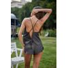 image:imageEkouaer Silk Pajamas Set for Women Satin Backless Lingerie Pjs Cami Top and Shorts NightwearGrey