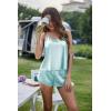 image:imageEkouaer Silk Pajamas Set for Women Satin Backless Lingerie Pjs Cami Top and Shorts NightwearLight Blue
