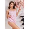image:imageEkouaer Silk Pajamas Set for Women Satin Backless Lingerie Pjs Cami Top and Shorts NightwearMisty Rose